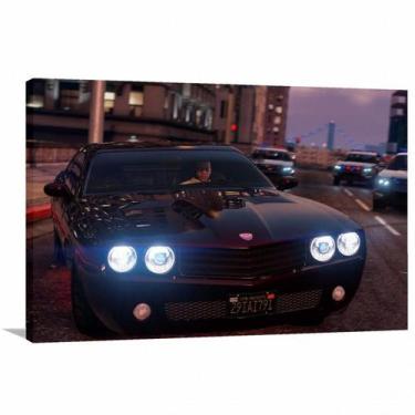 Imagem de Quadro decorativo Carro GTA V Jogos - Tela em Tecido - Wall Frame