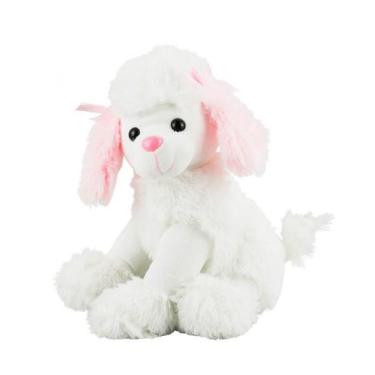 Imagem de Cachorro Poodle Branco Sentado 27cm Pelúcia - Fofy Toys