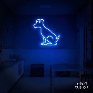 Imagem de luminaria letreiro Neon Led Dog Sentado 02 60x60 luminoso decoração p/
