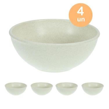 Imagem de 4un TIGELA 500ml BOWL CUMBUCA SOPA CALDO BEGE - Evo