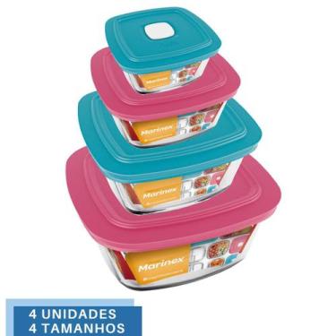 Imagem de 4 Potes Quadrado de Vidro Temperado 4 Tamanhos Marinex - NADIR FIGUERE