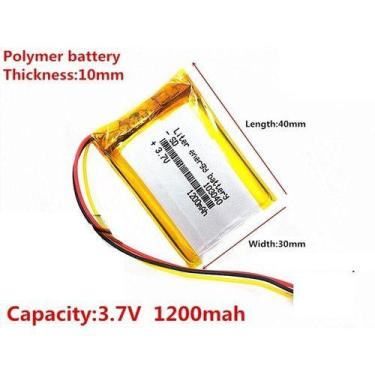 Imagem de Bateria 2 Peças 10mm X 30mm X 40mm  3,7v  3 Fios 1200mah - KMIG