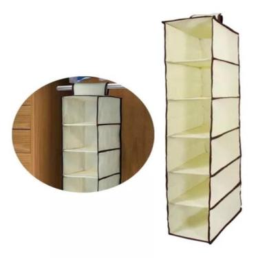 Imagem de Organizador de guarda roupas vertical 120cm 6 divisórias multiuso - Pr