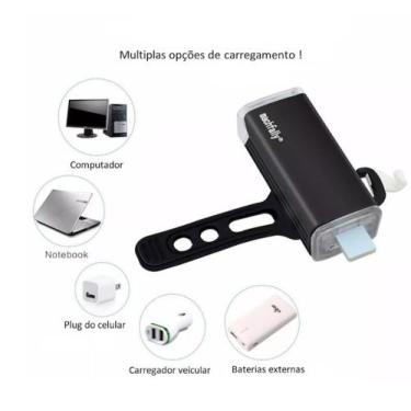 Imagem de Farol Bike Usb Rechargeable Aluminum Light 180 Lumens - 3269 - Masefir