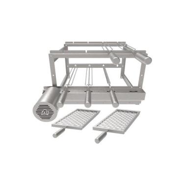 Imagem de A3 Grill Tradicional - Motor Giratório para 4 Espetos + 2 Grelhas Moed