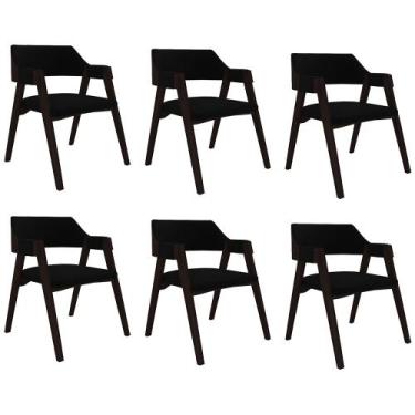 Imagem de Kit 6 Cadeiras Sala de Jantar e Jogos Carteados Madeira Maciça Poker V