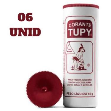Imagem de Corante Roupa E Tecidos Tupy Diversas Cores 45g - 6 Unidades, Bordo