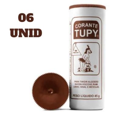 Imagem de Corante Roupa E Tecidos Tupy Diversas Cores 45g - 6 Unidades, Marrom