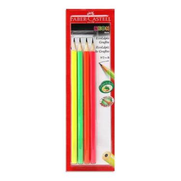 Imagem de Kit Ecolapis 1205 Neon com 4 Cores Faber Castell - FABER CASTELL LINHA