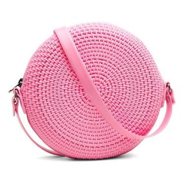Imagem de Bolsa Redonda Feminina Versátil Moderna Com Alça - Shopbag, Rosa