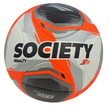 Imagem de Bola Futebol De Society Penalty S11 R2 XXV, 5, Branco, Preto, Laranja