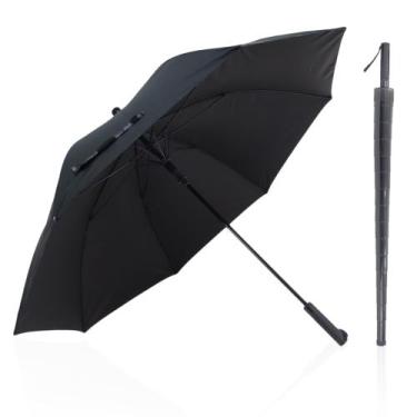 Imagem de Guarda Chuva Automático Preto Tecido Duplo Grande Reforçado 7008 - fp 