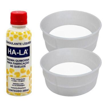 Imagem de Coalho Líquido Ha-la 200ml + 2 Formas Queijo Canastra 1kg - COMBO