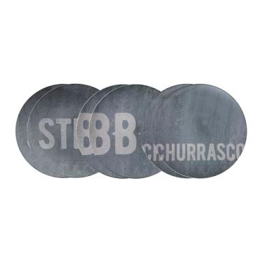 Imagem de Jogo de Pratos Rasos Tramontina Churrasco Stone 6 Peças em Porcelana