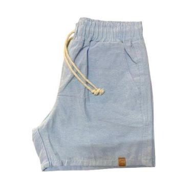 Imagem de Short Mauricinho Fio Tinto Linho 3 Bolsos - C&C, Azul claro, G