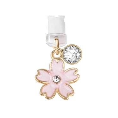 Imagem de Porta de carregamento USB CP159 antipoeira plugue fofo rosa cereja flor pingente de telefone para iPhone 11/ XS MAX/XR/X/8 Plus/7/6S/7/SE iPad iPod