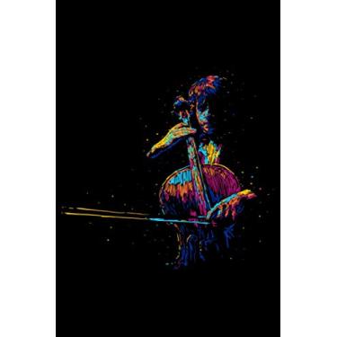 Imagem de Geige Violine Violoncello Abstrakte Kunst Musik Geschenkidee: DIN A5 Doted Gepunktet 120 Seiten / 60 Blätter Notizbuch Notizheft Notiz-Block Geige & Violine Motive und Geschenke