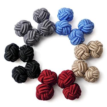 Imagem de Abotoaduras de tecido de seda HONEY BEAR, conjunto de 5 pares para presente de camiseta masculina