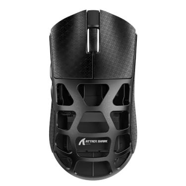 Imagem de ATTACK SHARK R3 Mouse para jogos sem fio com fita adesiva, BT/2,4 GHz/mouse de computador com fio, sensor óptico PAW3395 26K DPI, botões programáveis, acessórios de jogos para PC/laptop/Mac (preto)