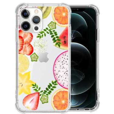 Imagem de Yuning419 Compatível com iPhone 12 Pro Max, capa transparente de morango fruta do dragão para iPhone 12 Pro Max, capa transparente de TPU macio à prova de choque para iPhone 12 Pro Max