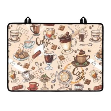Imagem de Poceacles Capa de fogão para fogão de vidro, protetor de tampa superior de fogão elétrico de indução, resistente a óleo, resistente ao calor, lavadora e secadora, 73 cm x 53 cm, café latte chocolate