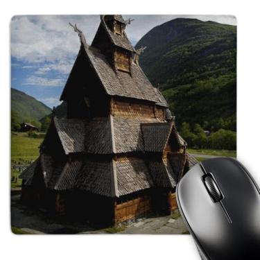 Imagem de 3dRose Mouse pad LLC 20,3 x 20,3 x 0,25 Norway Laerdal Borgund Stave-Church Cindy Miller Hopkins (mp_82374_1)