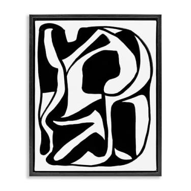 Imagem de Stupell Industries Design de arte de parede em tela flutuante emoldurada com padrão de tinta giratória por Bea Dina, moldura flutuante preta, 63 x 78 cm