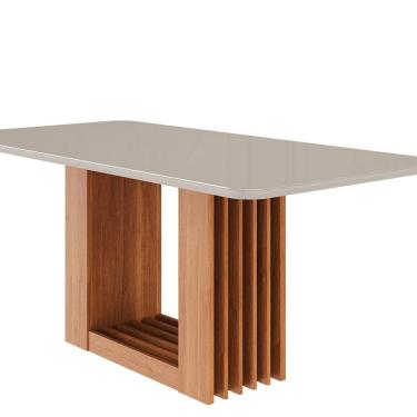 Imagem de Mesa para Sala de Jantar Ariela 180 Cm Cinamomo/ Offwhite
