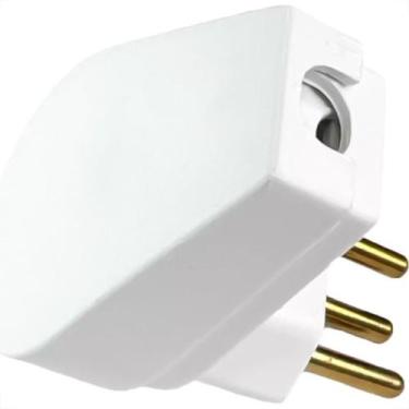 Imagem de Pino Prensa Cabo Flp 2 Polos+Terra 10A. Branco - Kit C/10 Pecas