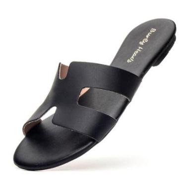 Imagem de Rasteirinha Feminina Couro Conforto Leve Sola Antiderrapante-Feminino