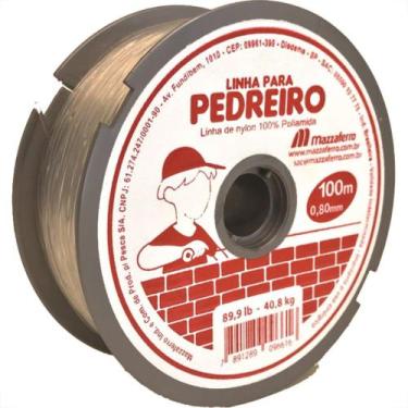Imagem de Linha Pedreiro Nylon Mazzaferro 0,8Mm 100M Branca 19Dp1Bp80 - Kit C/10