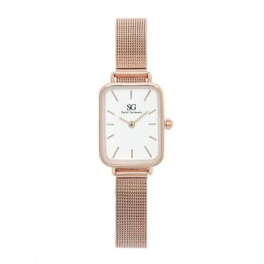 Imagem de Relógio Feminino Minimalista Quadrado Square Nolita Rosé Gold Saint Ge