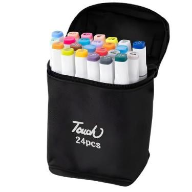 Imagem de Caneta Marcador para Colorir Desenho Professional, Pontas Duplas - EUR