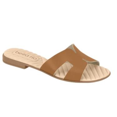 Imagem de Sandalia Rasteira Feminina Beira rio Conforto  8519110, Camel, 37
