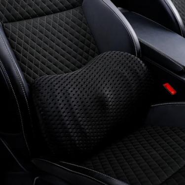 Imagem de Almofada de carro, almofada de cintura de carro, suporte lombar, almofada de encosto de carro, proteção lombar, suporte lombar do assento do motorista, assento de carro (preto)