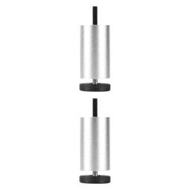 Imagem de ＫＬＫＣＭＳ 2x Móveis ajustáveis ​​pernas suportam as pernas redondo o pé de substituição do sofá para refrigerador de cama de ar condicionado, Prata, 6cm