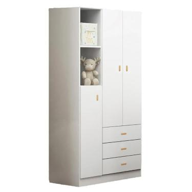 Imagem de Roupeiro Infantil 3 Portas 3 Gavetas 184x89 Cm Bb322 Branco Dtall Branco