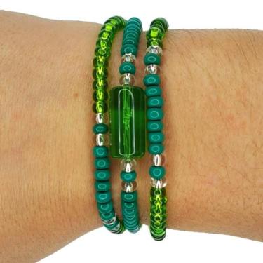 Imagem de Pulseira Guia de Proteção Orixá Oxóssi - Balaio de Santo, 17 cm