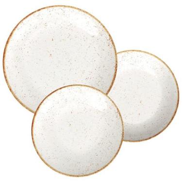 Imagem de Jogo de Pratos Rústico Marrom Porcelana 12 Pçs - Tramontina 96989/003,
