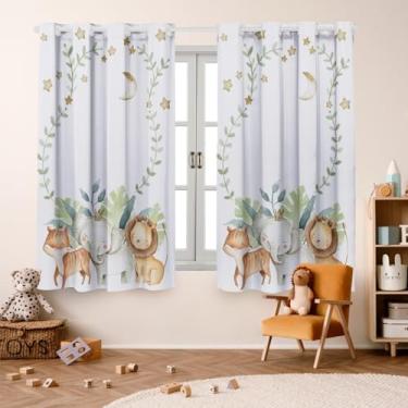 Imagem de Cortina Infantil 2,00x1,50 Decoração Divertida para Quarto de Criança (Safari Luxo)