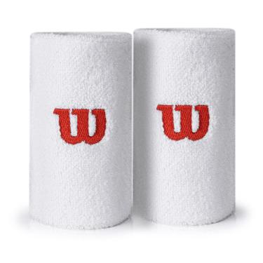 Imagem de Munhequeira Wilson WRB801G Branca e Vermelha - Com 02 Unidades