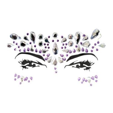 Imagem de Cartela Strass Adesivo Facial Gema Pedrarias Brilhante Joias - Extra F
