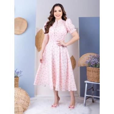 Imagem de Vestidos Feminino Longo Soltinho Verão de Festa Convidada com Botões -