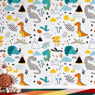 Imagem de Papel de Parede Dinossauros Alegres - AloPapers, 2,50m de largura, 3.0