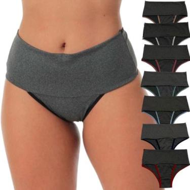 Imagem de Kit 9 Calcinha Modeladora Fitness Cós Alto Feminina Compressão Abdomin