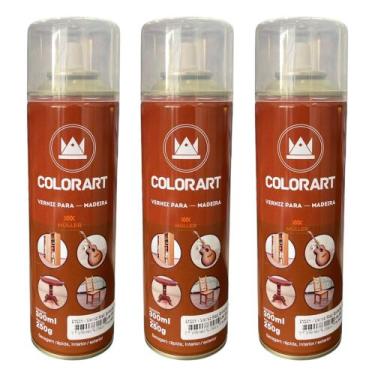 Imagem de Kit 3 Spray Verniz para Madeira 300ml Colorart - Escolha a cor, Mogno 