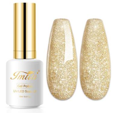 Imagem de Verniz em Gel Imtiti Champagne Gold Glitter 15ml - Soak Off