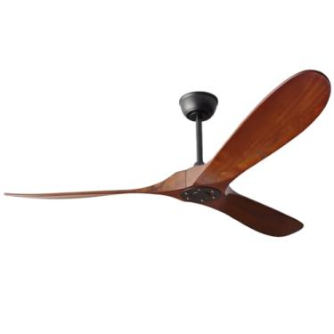 Imagem de Steerg Ventilador De Teto De 60 Polegadas Com Controle Remoto Sem Luzes, 3 Lâminas De Madeira Maciça, Motor Dc Com Eficiência Energética, Nogueira Escura Preta