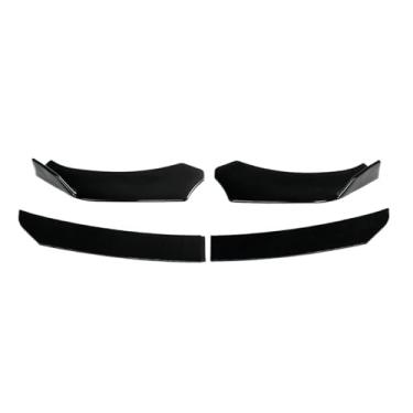Imagem de 4 peças Universal Front Bumper Lip Spoiler Compatível com Mustang GT Side Splitter Body Kit Protetores com 15cm Strut Rod Acessórios para carro(Glossy Black)