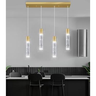Imagem de dolria Lustres De Cristal Modernos De 4 Luzes Para Ilha De Cozinha Mini Pingentes Luminária Led Luz De Teto Para Sala De Jantar Sala De Estar 6000K